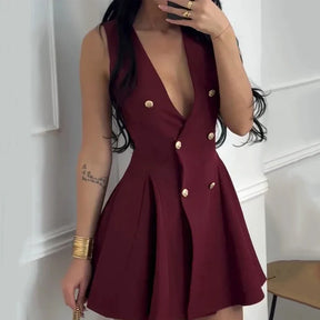 Vestido Curto Godê com Botões Modern Mila