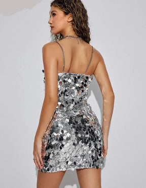 Vestido Curto de Paetê Modern Holly