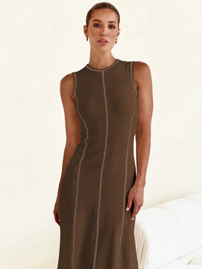 Vestido Midi de Malha Sem Mangas Modern Eleganza