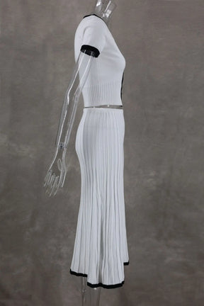 Conjunto Cropped e Saia Midi Plissada Modern Juliette