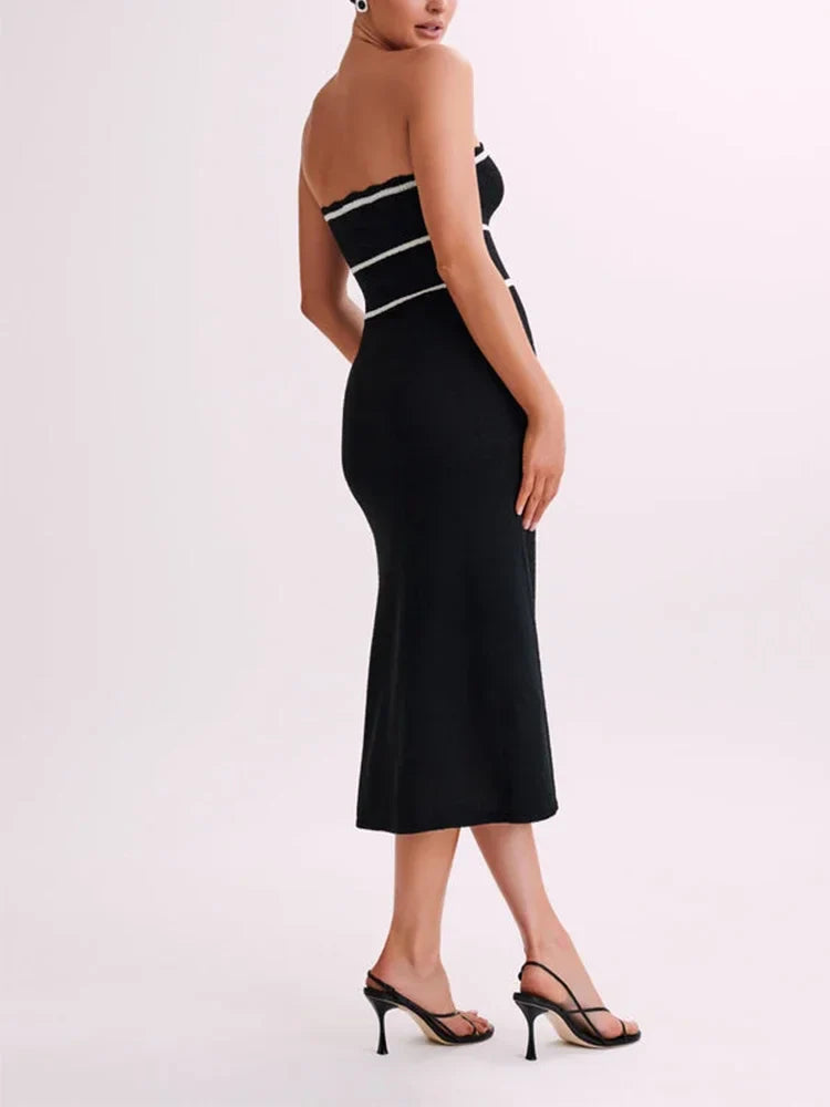 Vestido Tricô Midi Sem Alças Modern Fiorella