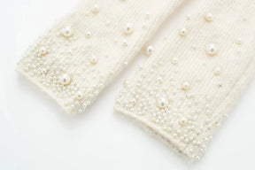 Conjunto Tricô Sueter e Saia com Pérolas Modern Martina