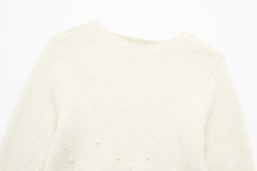 Conjunto Tricô Sueter e Saia com Pérolas Modern Martina