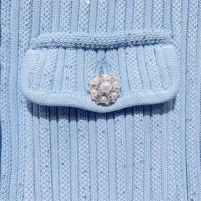 Vestido Curto Tricô Gola Polo e Bolsos Modern Seraphina