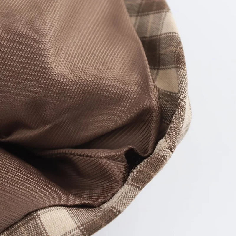 Conjunto Xadrez Colete com Botões e Saia Curta Modern Megan