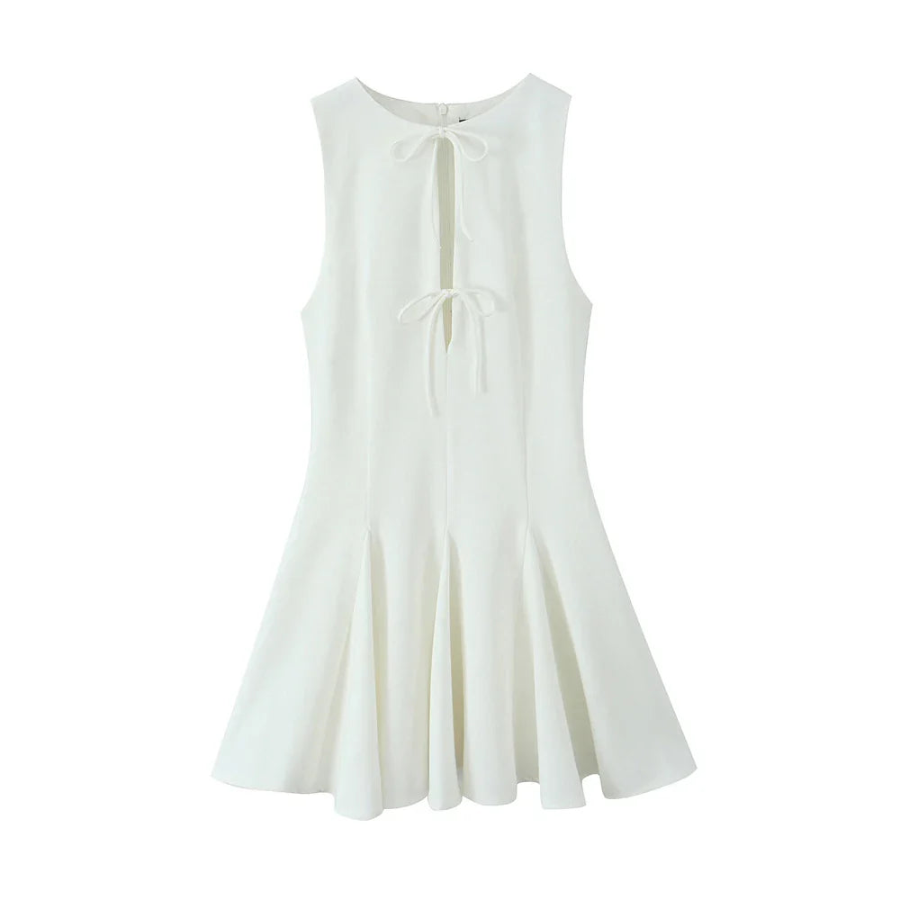 Vestido Curto Godê Barra Plissada Modern Sienna