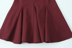 Vestido Curto Godê Barra Plissada Modern Sienna