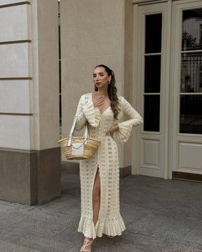 Vestido Longo Bata Cardigã em Tricô Modern Emily