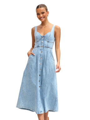 Vestido Midi Jeans Modern Gaya