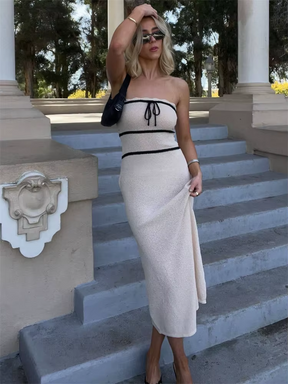 Vestido Tricô Midi Sem Alças Modern Fiorella