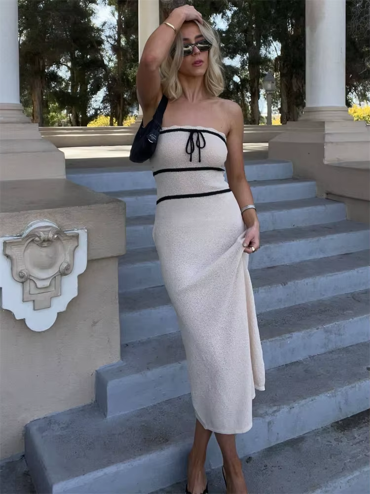 Vestido Tricô Midi Sem Alças Modern Fiorella