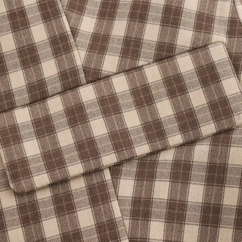 Conjunto Xadrez Colete com Botões e Saia Curta Modern Megan