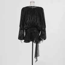 Vestido Curto com Saia de Babados Assimétrico Modern Bela