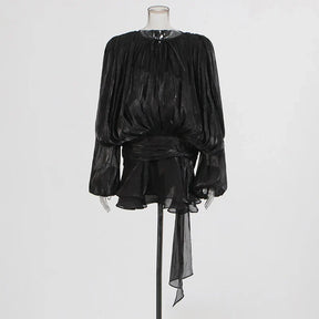 Vestido Curto com Saia de Babados Assimétrico Modern Bela