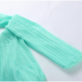 Vestido Longo Elegante Plissado Modern Eva