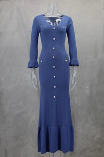 Vestido Manga Longa Flare Tricô Modal Modern Arilene