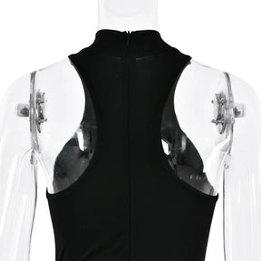 Vestido Longo Gola Alta sem Mangas Modern Hazel