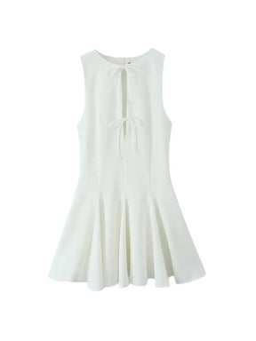 Vestido Curto Godê Barra Plissada Modern Sienna