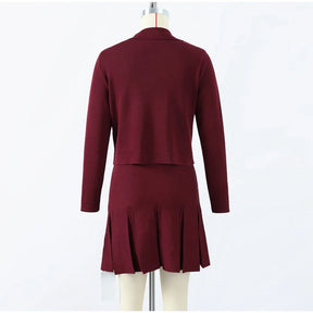 Conjunto Cardigan e Saia Plissada Modern Alessia