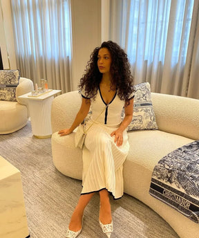 Conjunto Cropped e Saia Midi Plissada Modern Juliette