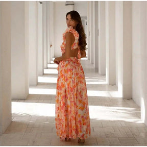 Vestido Longo com Babados no Ombro Modern Dalila