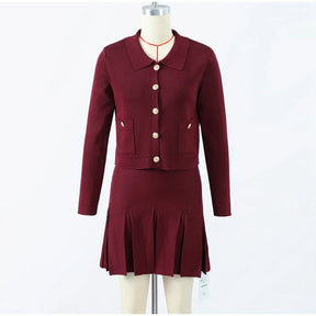 Conjunto Cardigan e Saia Plissada Modern Alessia