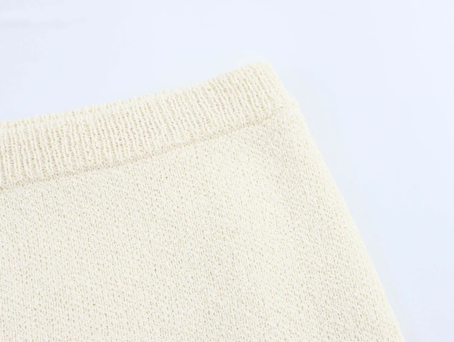 Conjunto Tricô Blusa Manga Curta e Saia Curta Modern Safira