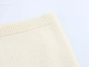 Conjunto Tricô Blusa Manga Curta e Saia Curta Modern Safira