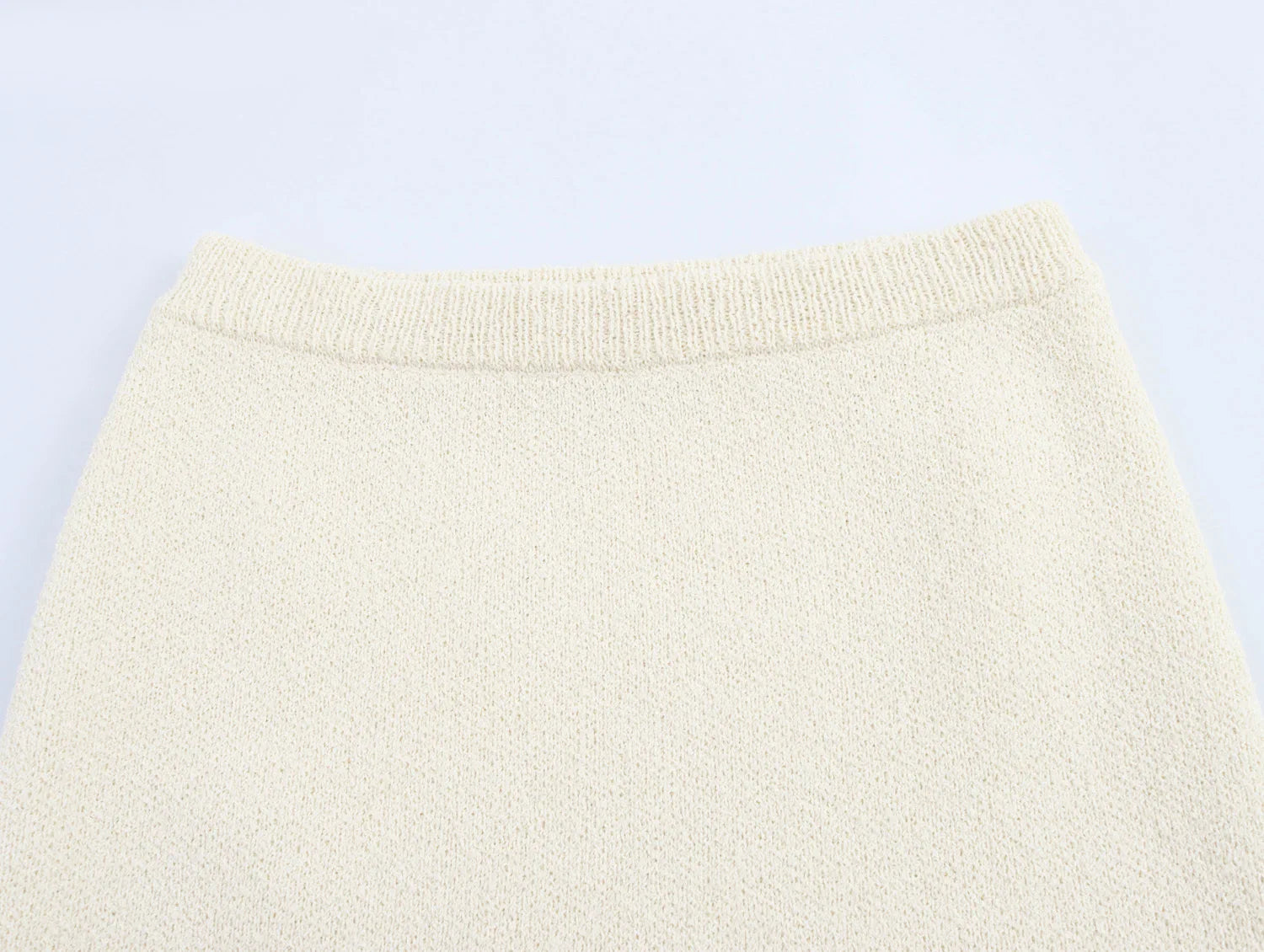 Conjunto Tricô Blusa Manga Curta e Saia Curta Modern Safira