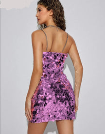 Vestido Curto de Paetê Modern Holly