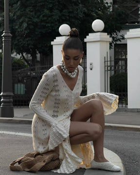 Vestido Longo Bata Cardigã em Tricô Modern Emily