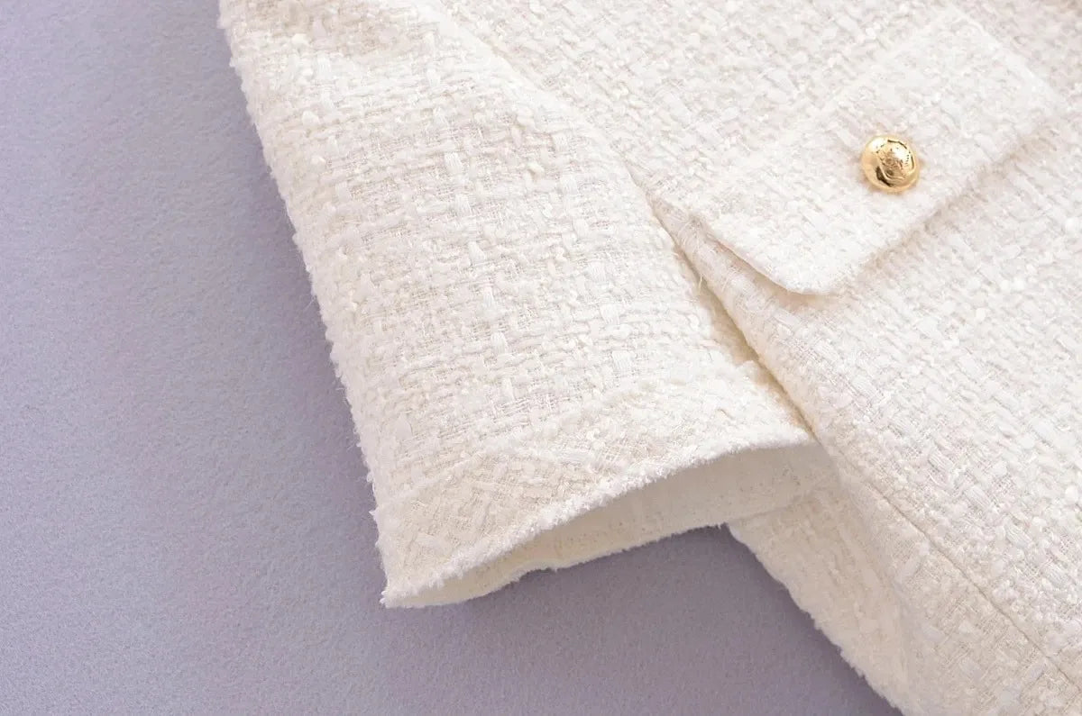 Vestido Curto Tricô com Botões Modern Celeste