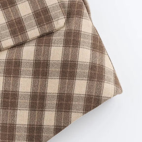 Conjunto Xadrez Colete com Botões e Saia Curta Modern Megan