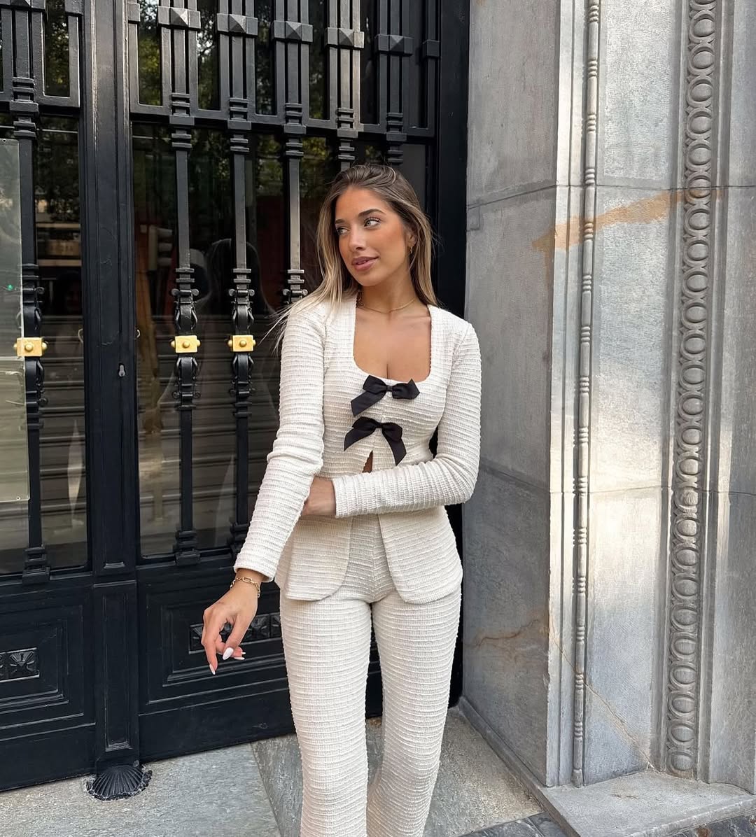 Conjunto Calça e Blusa Manga Comprida com Laços Modern Violette