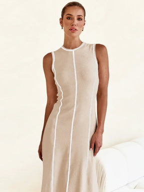 Vestido Midi de Malha Sem Mangas Modern Eleganza
