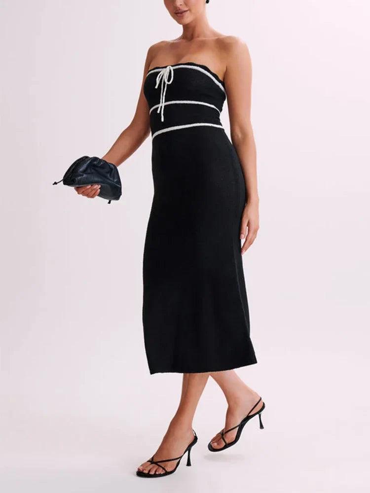 Vestido Tricô Midi Sem Alças Modern Fiorella