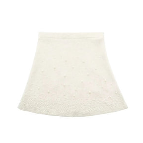 Conjunto Tricô Sueter e Saia com Pérolas Modern Martina