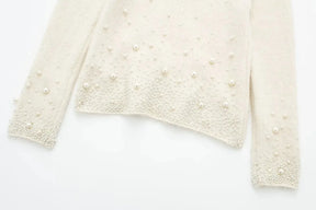 Conjunto Tricô Sueter e Saia com Pérolas Modern Martina