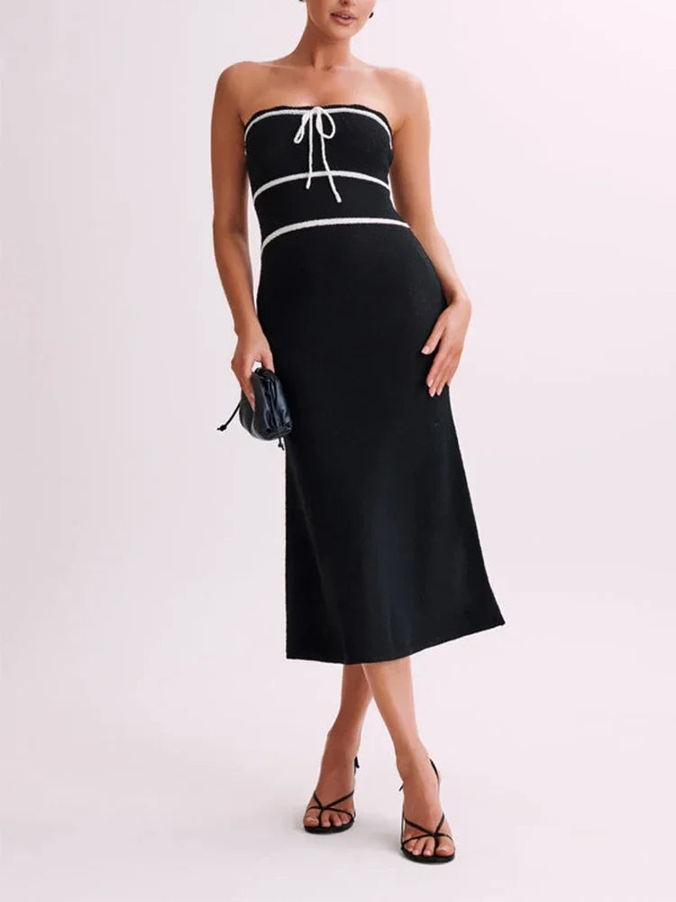 Vestido Tricô Midi Sem Alças Modern Fiorella