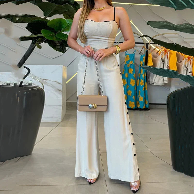 Conjunto Cropped e Calça Viscose Sarjada Modern Supreme Elegance