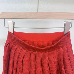 Conjunto Tricô Cardigan e Saia Plissada Modern Madison