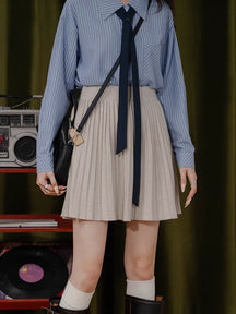 Saia Plissada Cintura Alta Modern Charlie