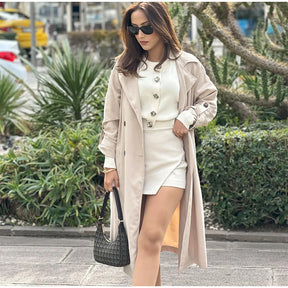 Conjunto Casaco Manga Bufante e Saia Curta Modern Mabel