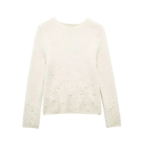 Conjunto Tricô Sueter e Saia com Pérolas Modern Martina