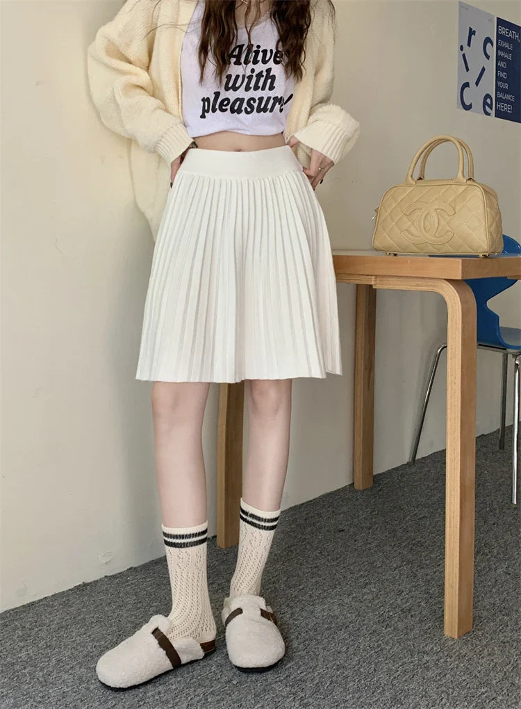 Saia Plissada Cintura Alta Modern Charlie