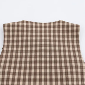 Conjunto Xadrez Colete com Botões e Saia Curta Modern Megan