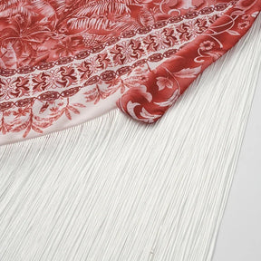 Conjunto Maiô e Saia Saída de Praia com Franjas Modern Marina