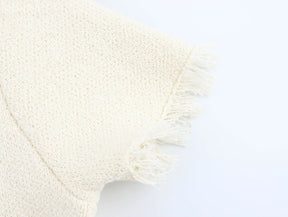 Conjunto Tricô Blusa Manga Curta e Saia Curta Modern Safira