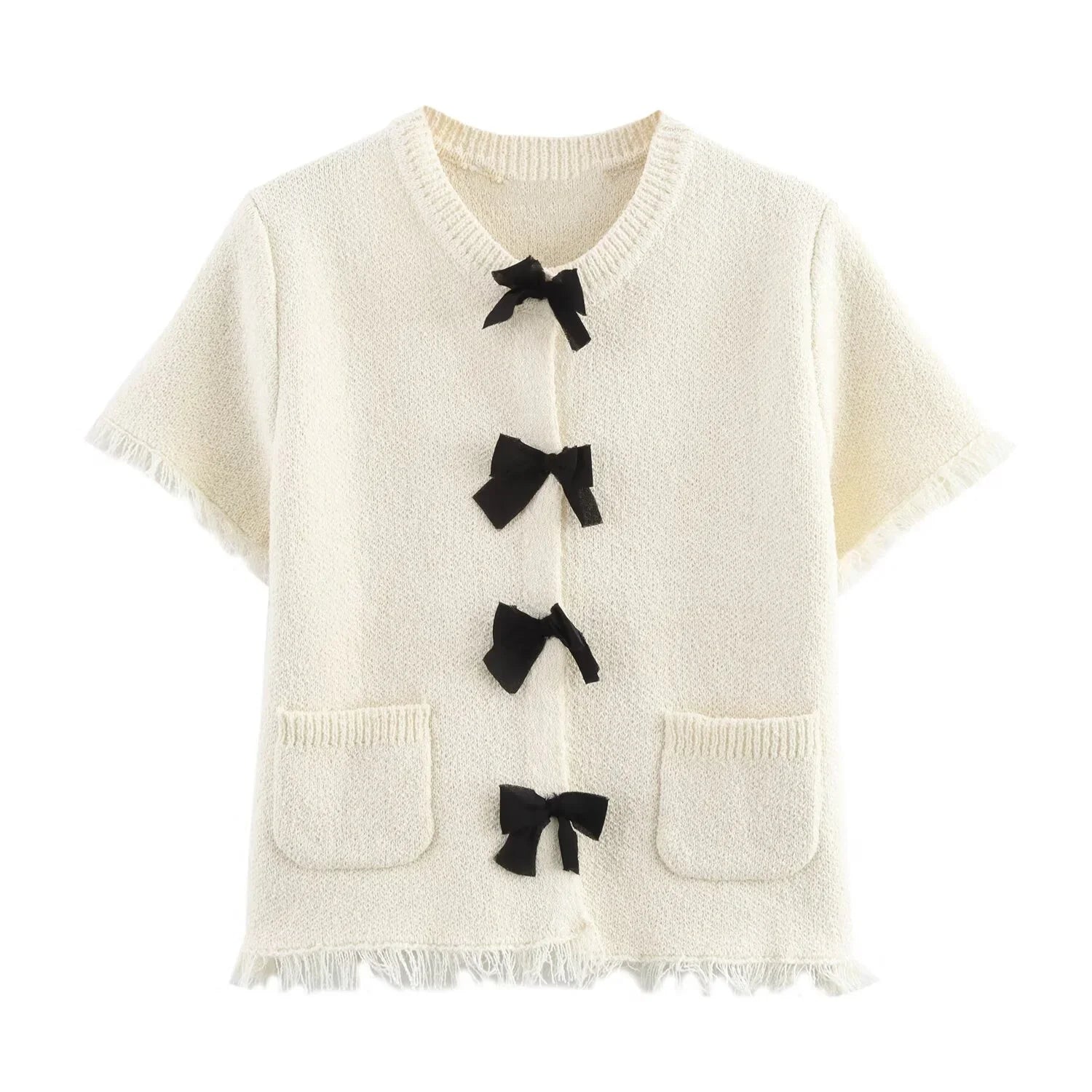 Conjunto Tricô Blusa Manga Curta e Saia Curta Modern Safira