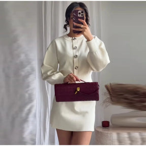 Conjunto Casaco Manga Bufante e Saia Curta Modern Mabel